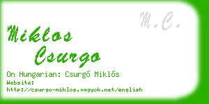 miklos csurgo business card
